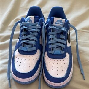 Nike Air Force 1 Blue and White Sneakers